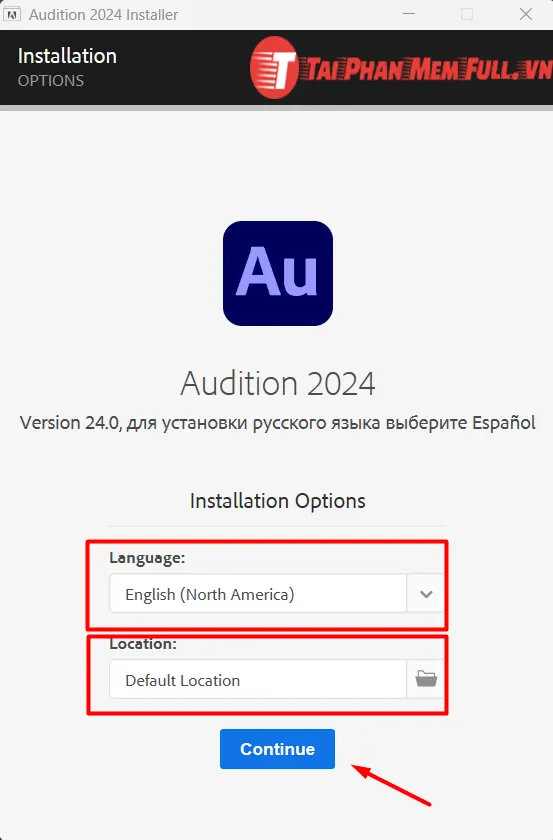 Bước 4 quá trình cài đặt Adobe Audition Full Crack