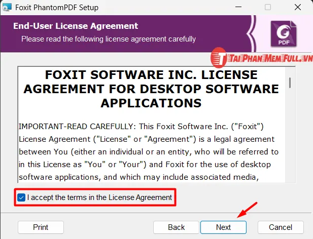 Bước 3: Quá trình cài đặt Foxit PhantomPDF Business Full Crack