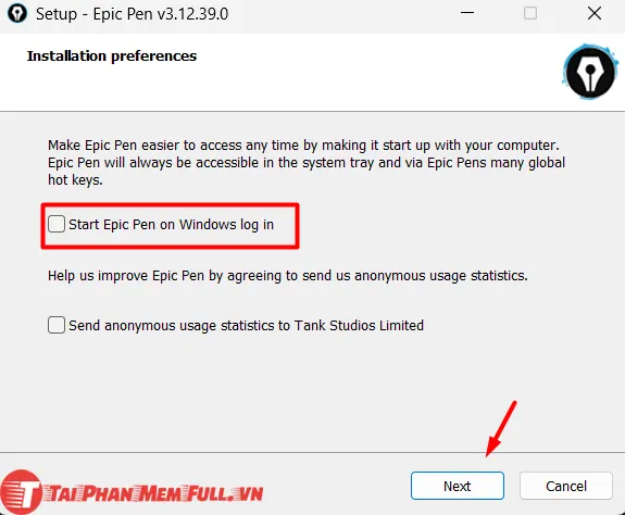 Bước 3: quá trình cài đặt Epic Pen Pro Full
