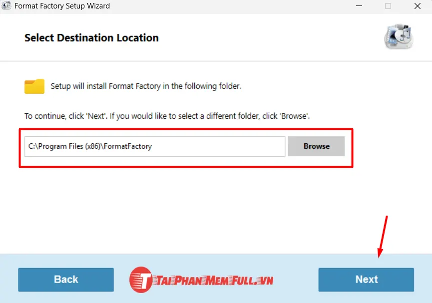 Tiếp tục cài đặt