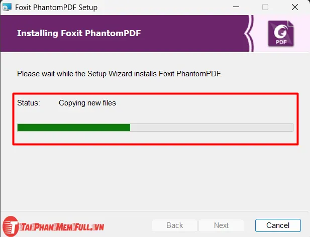 Bước 5: Quá trình cài đặt Foxit PhantomPDF Business Full Crack