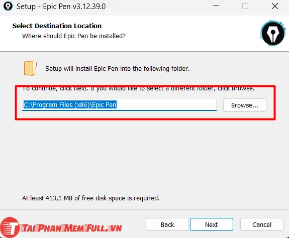 Bước 5: quá trình cài đặt Epic Pen Pro Full