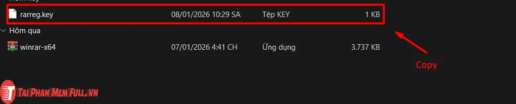 Copy file rarreg.key