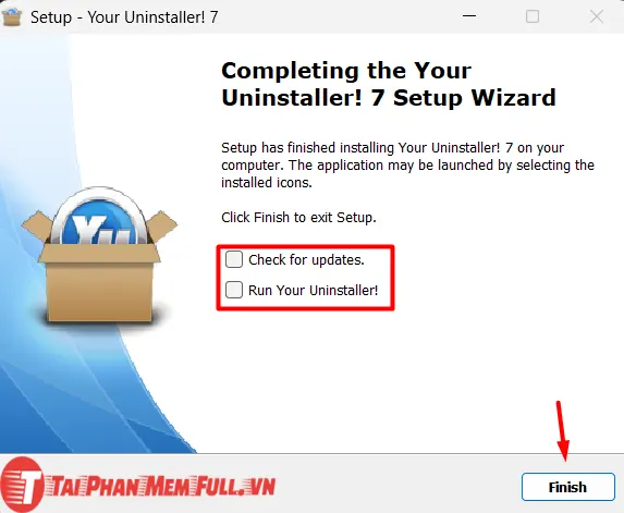 Tiếp tục bước 7 quá trình cài đặt Your Uninstaller Full Crack