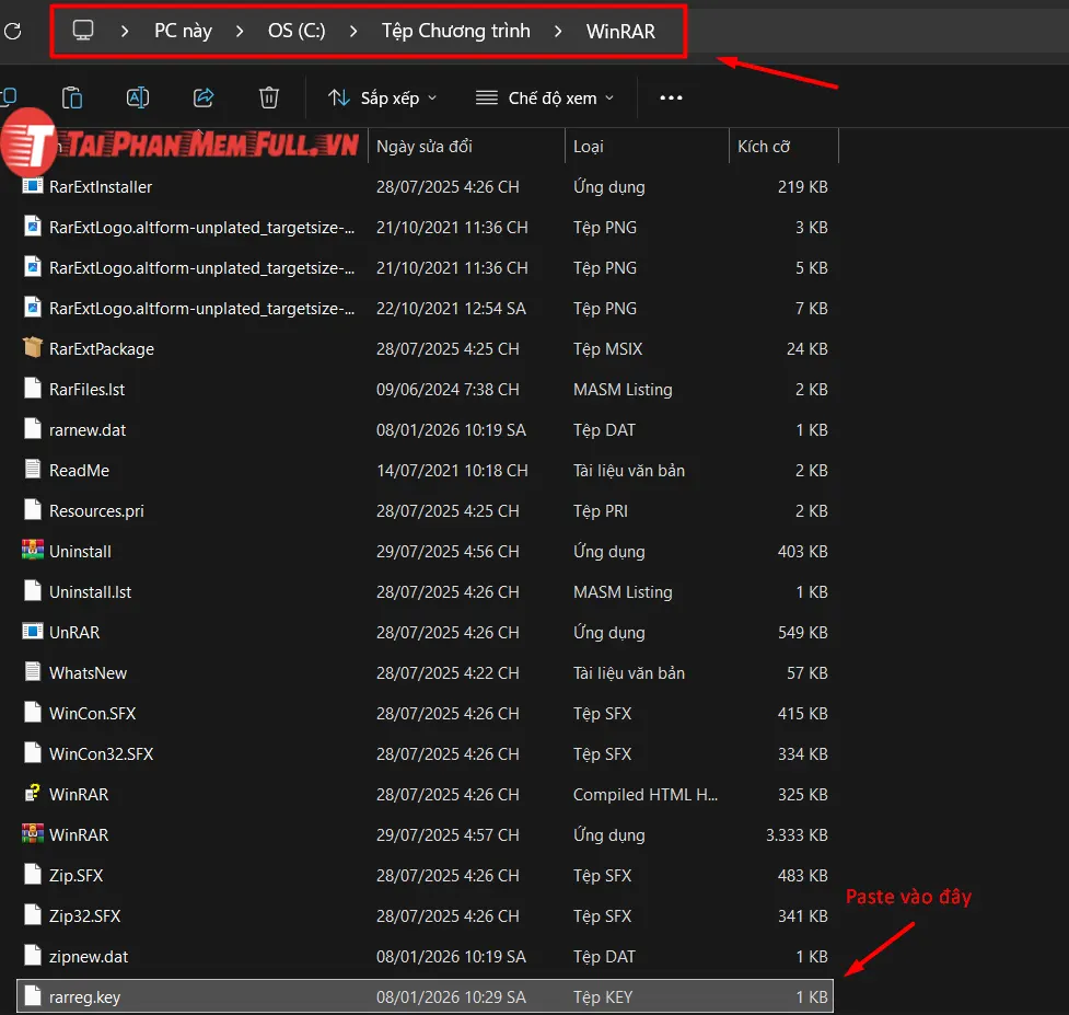 Dán file crack vào thư mục cài đặt