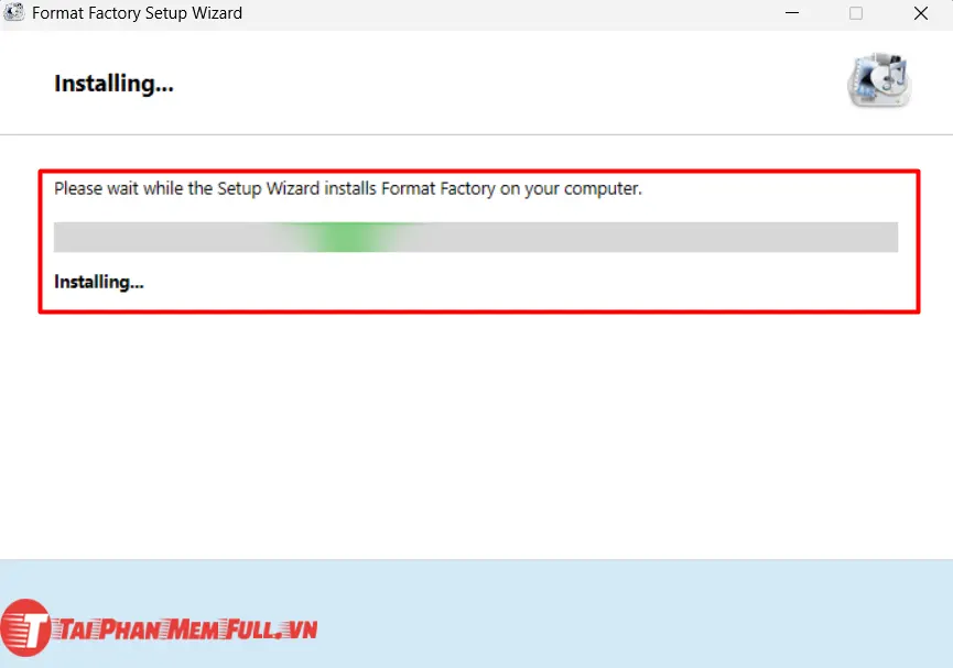 Quá trình cài đặt đang diễn ra