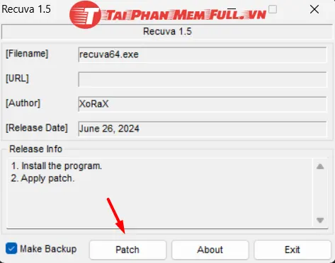 Bước 8 quá trình cài đặt Recuva Pro Full Crack - Phần mềm khôi phục dữ liệu