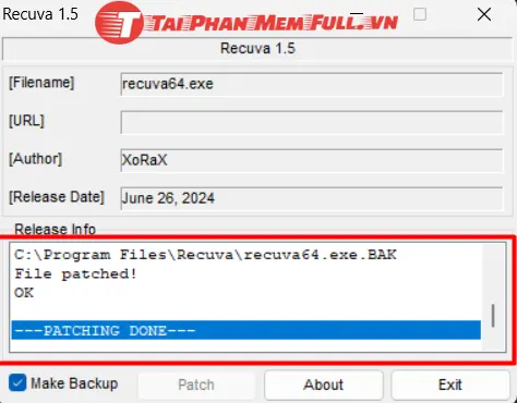 Bước 10 quá trình cài đặt Recuva Pro Full Crack - Phần mềm khôi phục dữ liệu