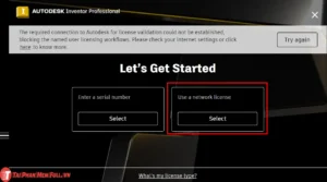 Lựa chọn Use a network license khi khởi động Inventor