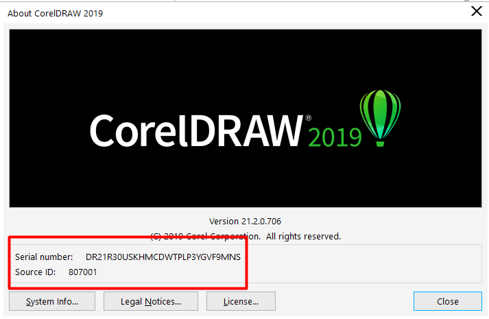 Kiểm tra bản quyền CorelDRAW thành công