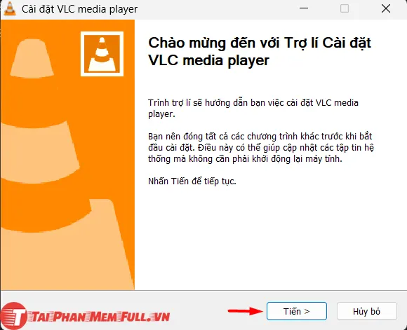 Bước 3 quá trình cài đặt VLC Media Player