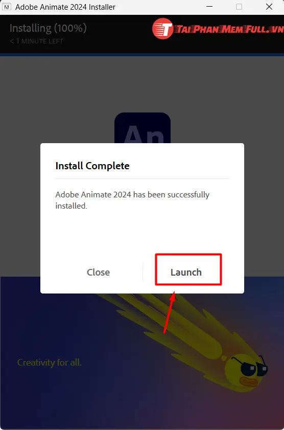Cài đặt hoàn tất nhấn Launch để mở phần mềm