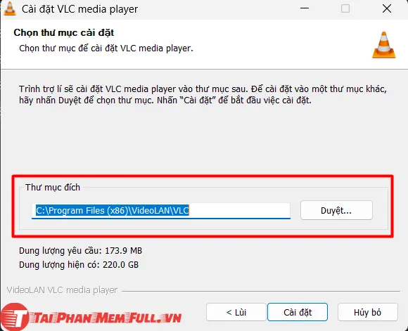 Bước 5 quá trình cài đặt VLC Media Player