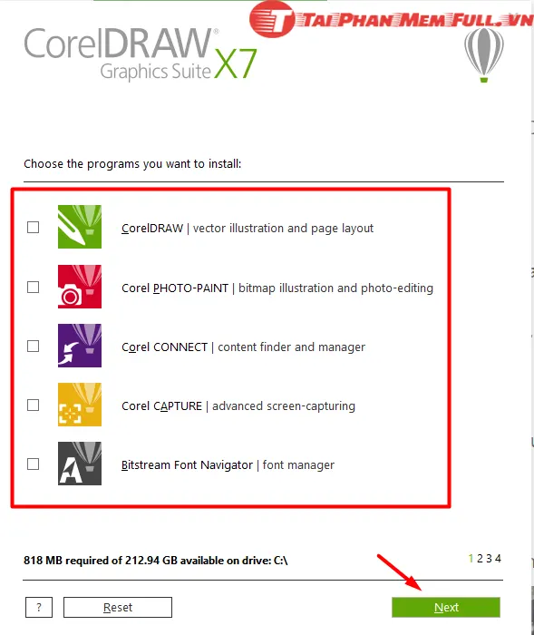 Bước 6 tùy chọn các phần mềm cài kèm
