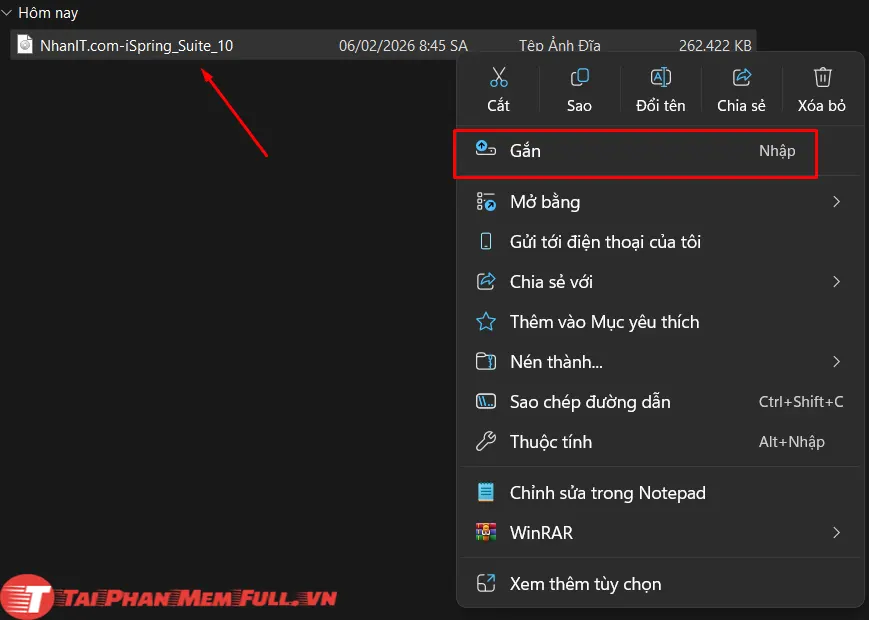 Giải nén file ISO iSpring Suite 10