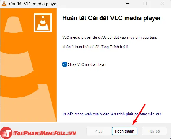 Bước 6 quá trình cài đặt VLC Media Player