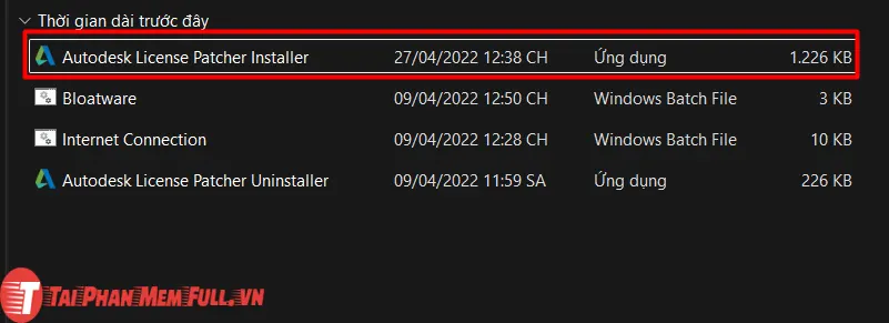 Chạy file Autodesk License Patcher Installer với quyền Administrator