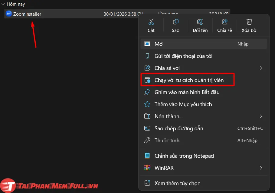 Tiếp tục Bước 1: quá trình cài đặt Zoom miễn phí