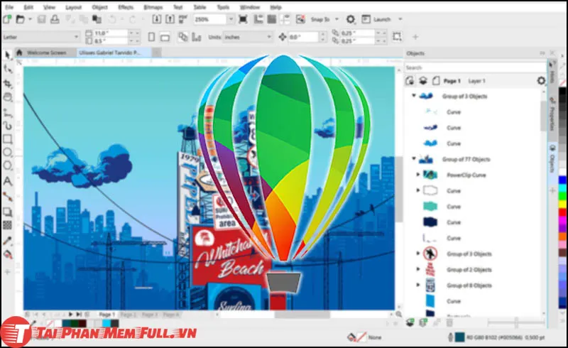 Giao diện phần mềm CorelDraw