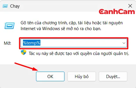 Xóa tất cả các tệp tin rác trong thư mục Temp của Windows