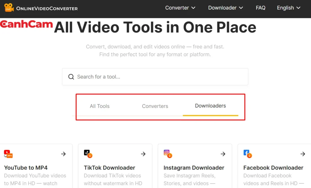 OnlineVideoConverter.to là một trang web miễn phí giúp bạn tải phim từ web