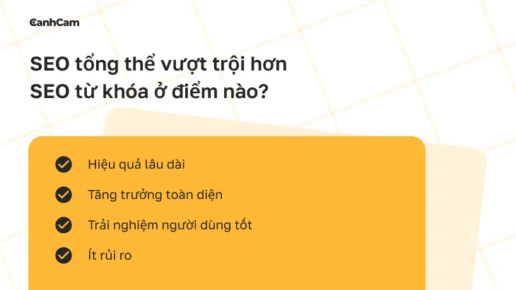 SEO tổng thể vượt trội hơn SEO từ khóa ở điểm nào