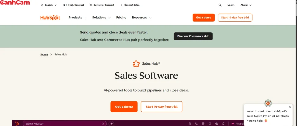 HubSpot Sales Hub - Chuẩn mực quốc tế, sang trọng và thông minh