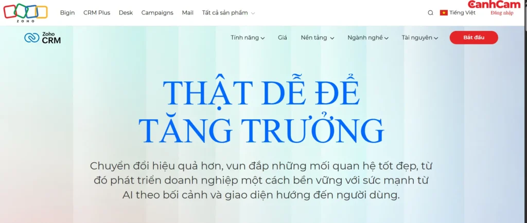 Zoho CRM - Lựa chọn số 1 về giá và khả năng tùy biến