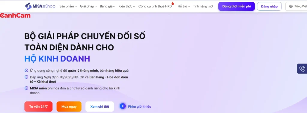MISA eShop - Chuẩn mực về liên kết Kế toán tài chính