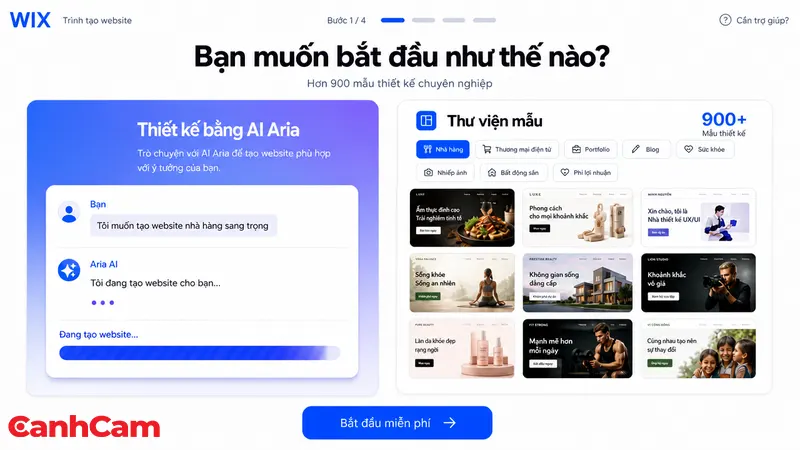 bước 1 thiết kế web bằng wix là xác định phương thức khởi tạo