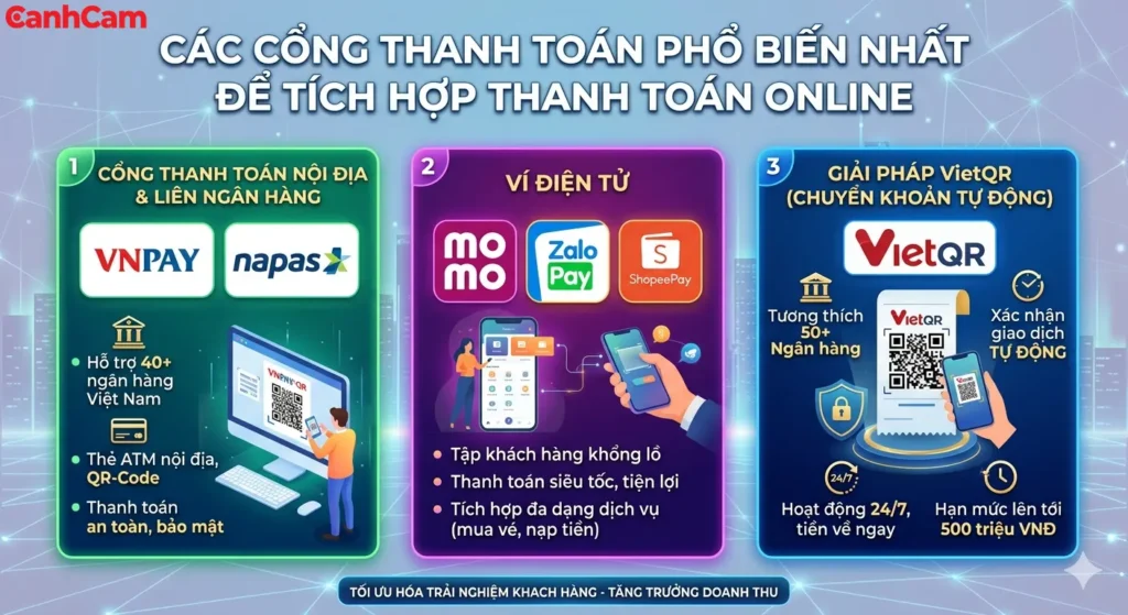 Các Cổng Thanh Toán Phổ Biến Nhất Để Tích Hợp Thanh Toán Online