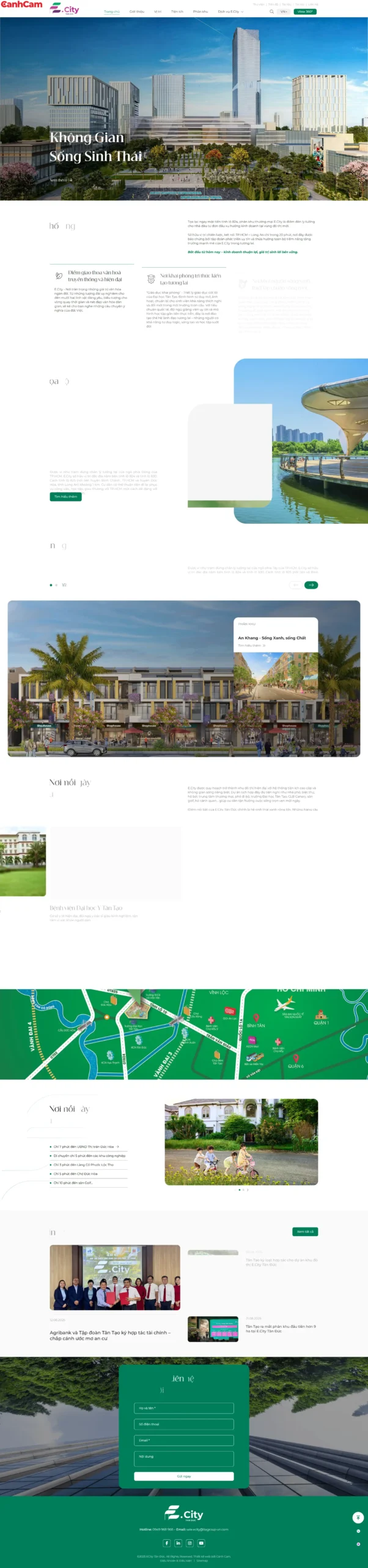 ECity giao diện website Landing Page Bất Động Sản đẹp