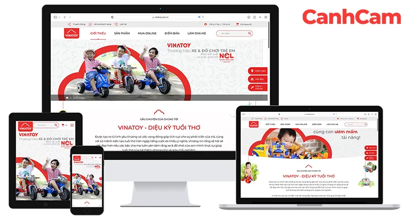 Website Vinatoy do Cánh Cam thiết kế