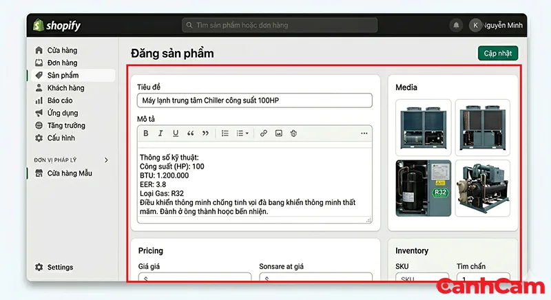 Hướng dẫn thiết kế website Shopify bước 3