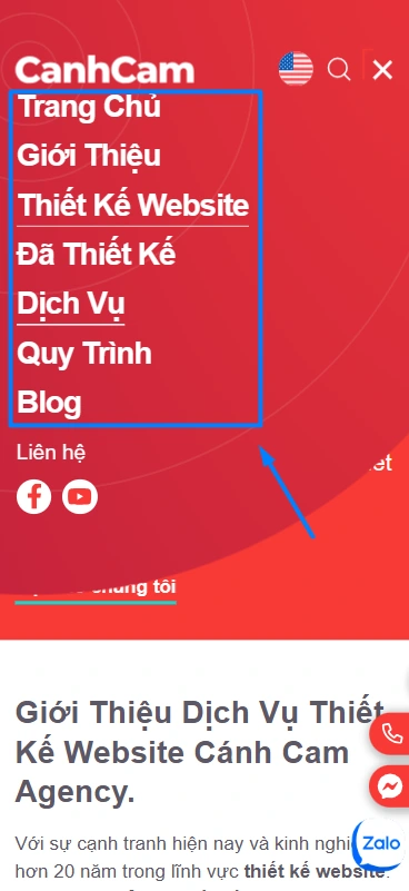 giao diện Responsive trên điện thoại (mobile)