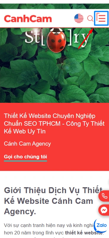 giao diện Responsive trên điện thoại (mobile)
