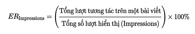 Cách tính Engagement Rate dựa trên Số lượt xem/Hiển thị