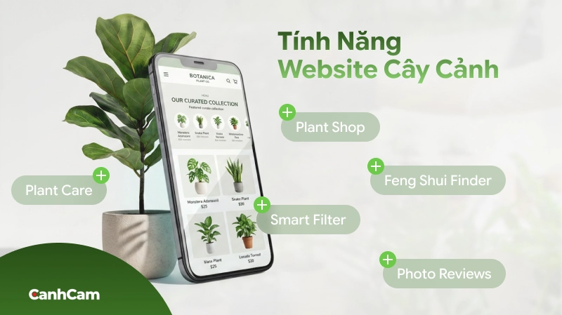 hức năng cốt lõi của một website cây cảnh