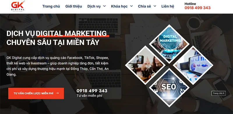 GK Digital - Công ty thiết kế website tại Đồng Tháp