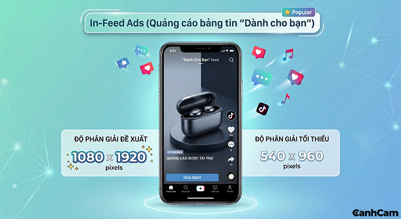Các kích thước video TikTok Ads cho In-Feed Ads