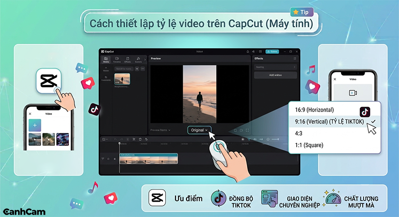 Cách thiết lập các kích thước video TikTok trên máy tính