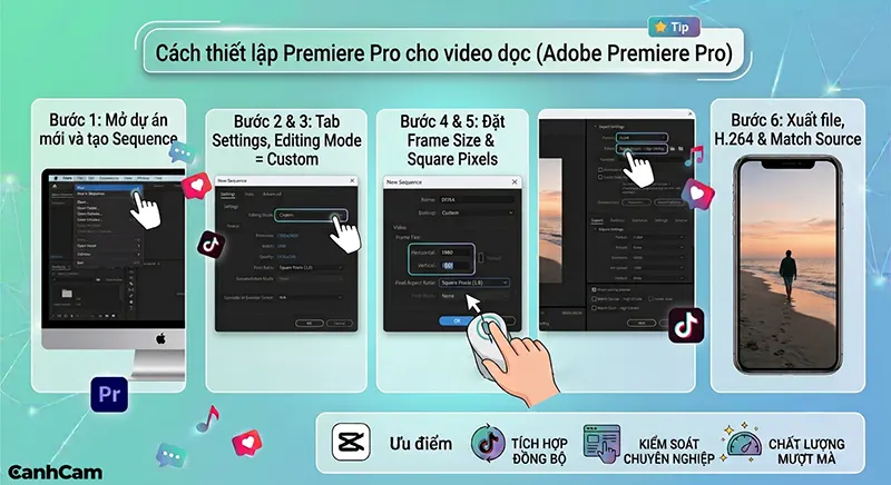 Cách thiết lập các kích thước video TikTok trên Adobe Premiere Pro