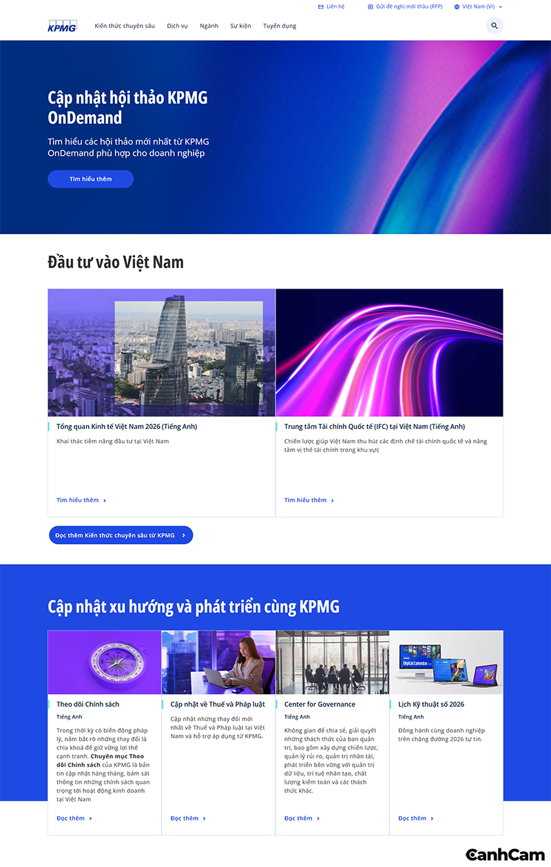 Mẫu thiết kế website dịch vụ kế toán KPMG