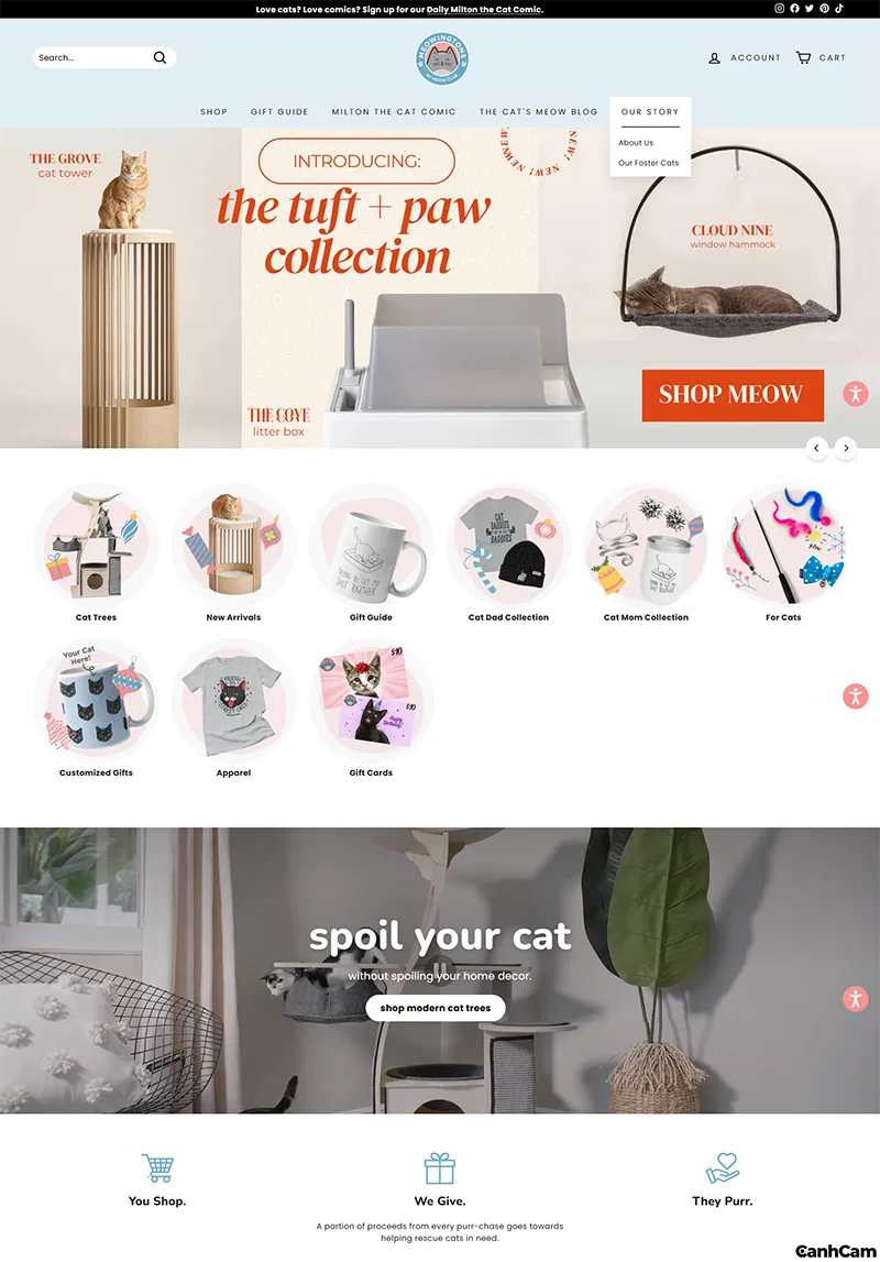Thiết kế website thú cưng theo phong cách Cutie & Playful (Đáng yêu & Vui nhộn)