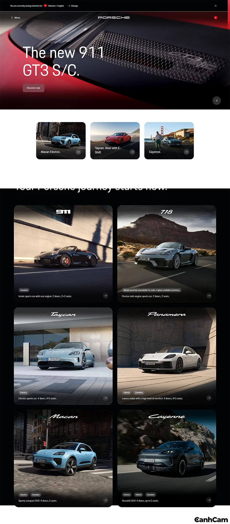 Thiết kế website xe điện theo phong cách Luxury Heritage (Di sản sang trọng) của Porsche Taycan