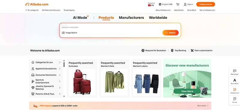 Kênh bán hàng B2B của Alibaba.com