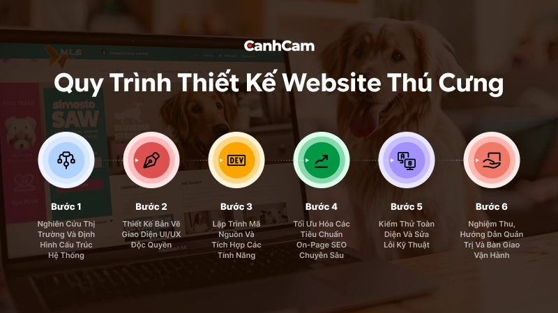 Quy trình triển khai dịch vụ thiết kế website thú cưng