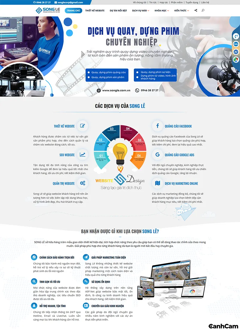 Giao điện thiết kế website daklak / Đắk Lắk của Công ty Cổ phần Thương mại Dịch vụ Song Lê