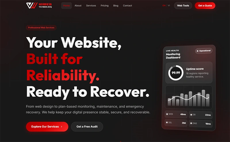 ViWeb - đơn vị cung cấp giải pháp thiết kế website Hà Tĩnh
