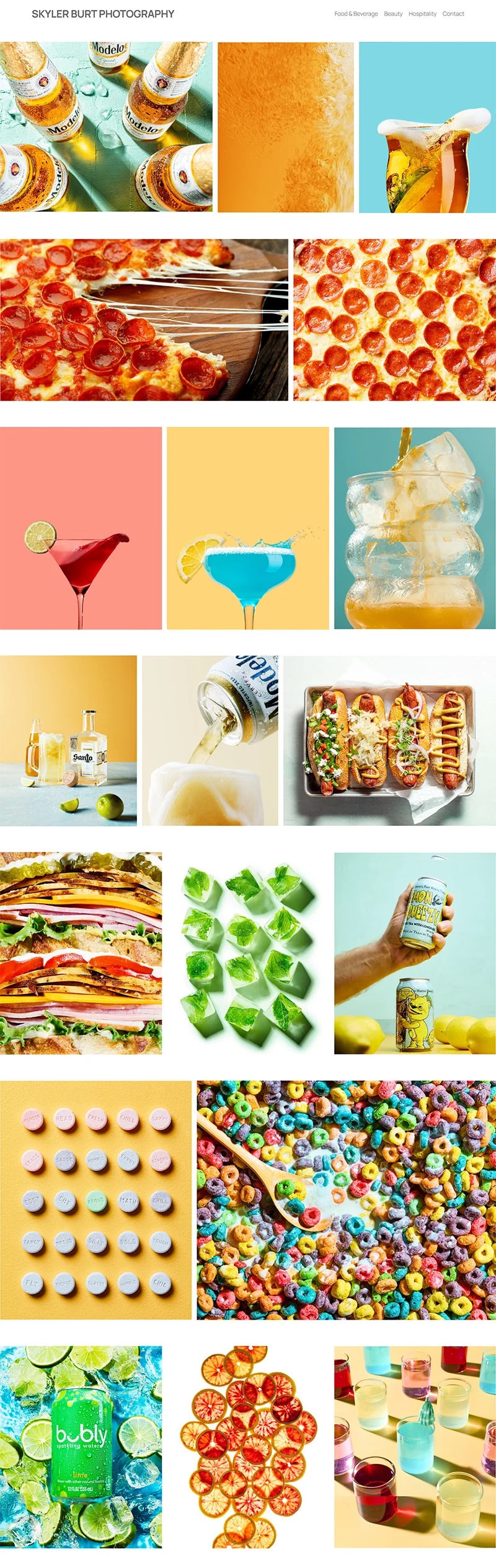 Phong cách dành cho các thiết kế website studio chuyên nghiệp trong lĩnh vực chụp ảnh món ăn (Food Photography) và quảng cáo thương hiệu